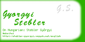 gyorgyi stebler business card