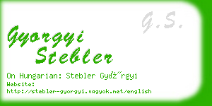 gyorgyi stebler business card